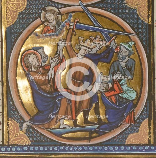 Execution of Jews. Miniature from Emblèmes bibliques, ca 1220-1230. Creator: Anonymous.