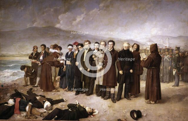 Execution of Jose Maria de Torrijos and his companions on the beaches of Malaga, oil on canvas, 1…