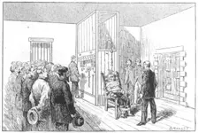 Execution of Kemmler, the first man to die in the electric chair, USA, 6 August 1890. Creator: Unknown