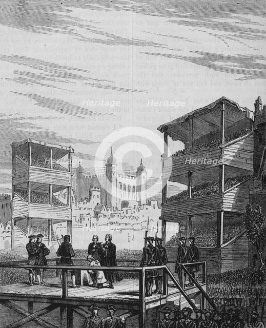 'Execution of Lord Derwentwater on Tower Hill (From an Old Print)', 24 February 1716, (c1880). Artist: Unknown.