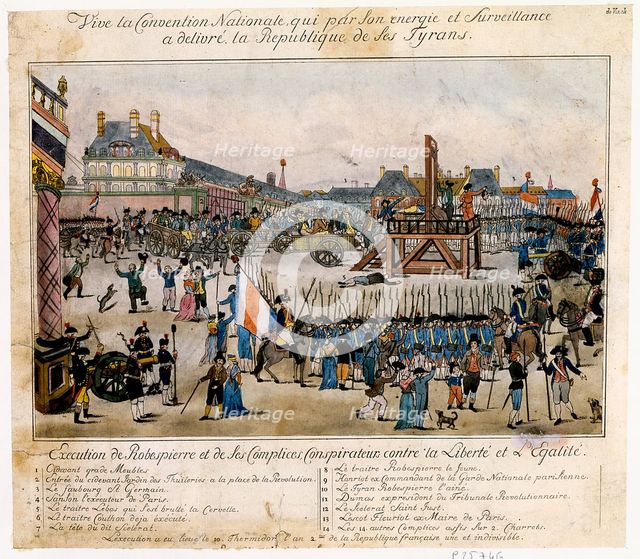 Execution of Robespierre and his accomplices, 1794. Artist: Unknown