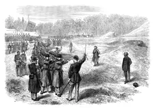 Execution of Rossel, Ferré, and Bourgeois at Satory, near Paris, 1871. Creator: Unknown