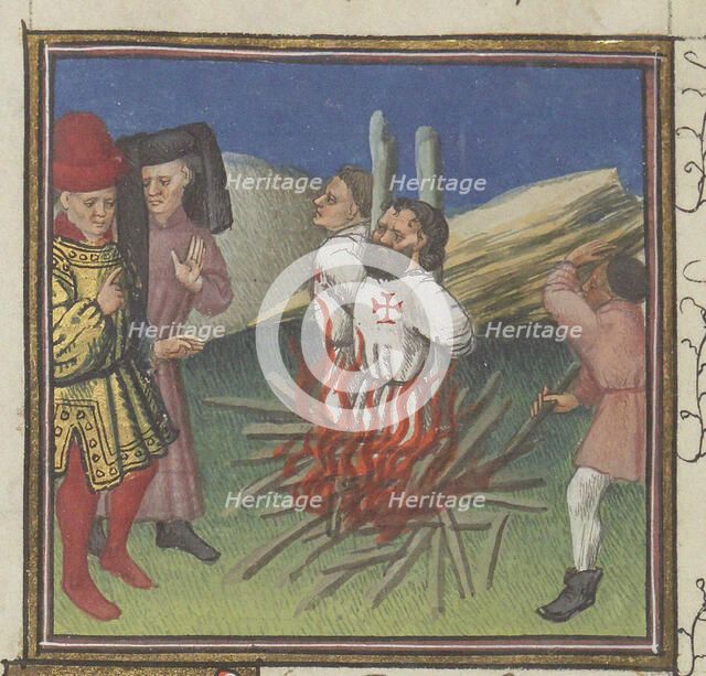 Execution of the Templars. From «Des Cas des nobles hommes et femmes» by Boccaccio, ca 1435-1440. Creator: Anonymous.