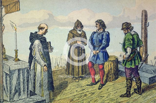 Execution of the Castilian nobleman Alvaro de Luna in Valladolid in 1453 by order of King John II.