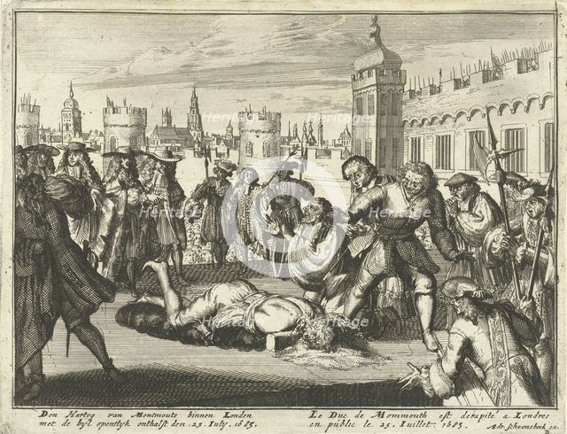 Execution of the Duke of Monmouth, 15th July 1685 (etching) . Creator: Dutch School (17th Century).