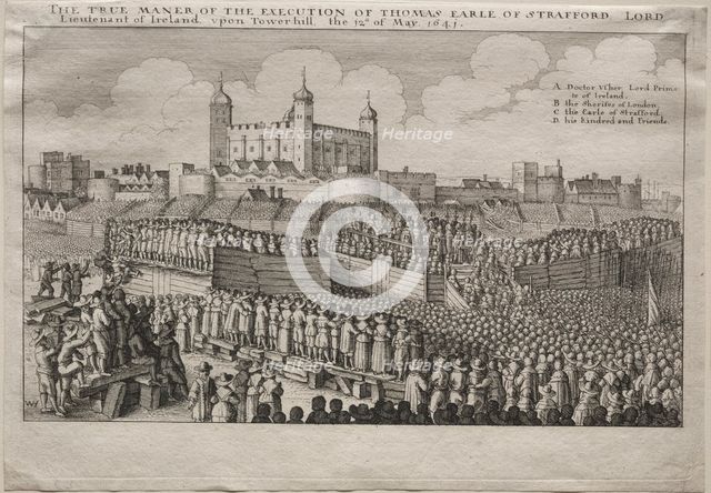 Execution of the Earl of Strafford, 1641. Creator: Wenceslaus Hollar (Bohemian, 1607-1677).
