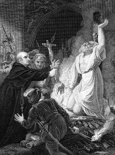 Execution of Thomas Cranmer, Archbishop of Canterbury, Oxford, 1556 (mid 19th century)