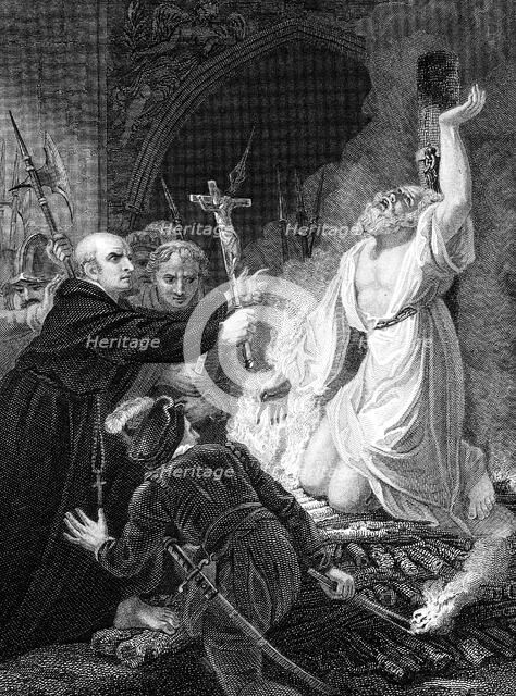 Execution of Thomas Cranmer, Archbishop of Canterbury, Oxford, 1556 (mid 19th century). Artist: Unknown