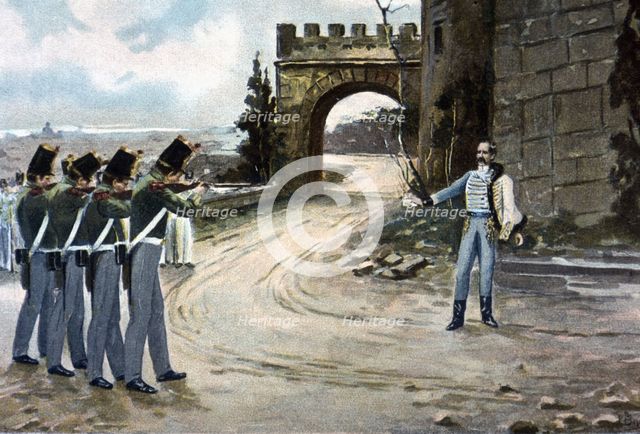 Execution on October 15, 1841 of General Diego de León for his pronouncement in Pamplona. Creator: Bejar Novella, Pablo (1869-1920).