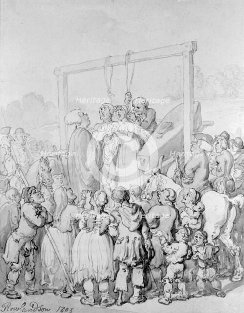 Execution at Tyburn, 1803. Artist: Thomas Rowlandson