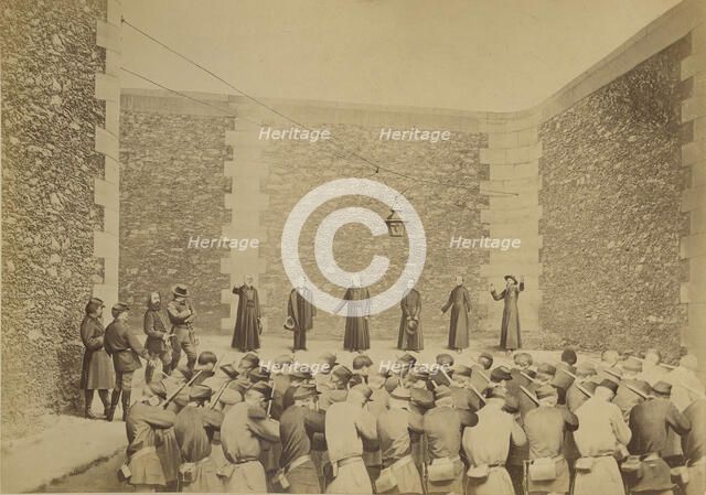 Exécution des otages, prison de la Roquette, le 24 mai 1871, 1870-71. Creator: Eugène Appert.