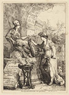 Exegi Monumentum (Art Inscribing Minerva's Shield), 1775. Creator: Giovanni David