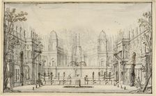 Exedra and cascade inspired by the Water Theater at Villa Aldobrandini, Frascati. Creator: Anon