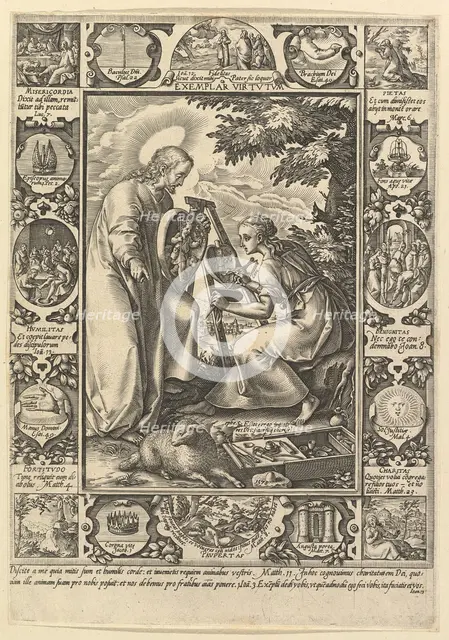 Exemplar Virtutum, from the Allegorical Scenes from the Life of Christ.n.d. Creator: Hendrik Goltzius.