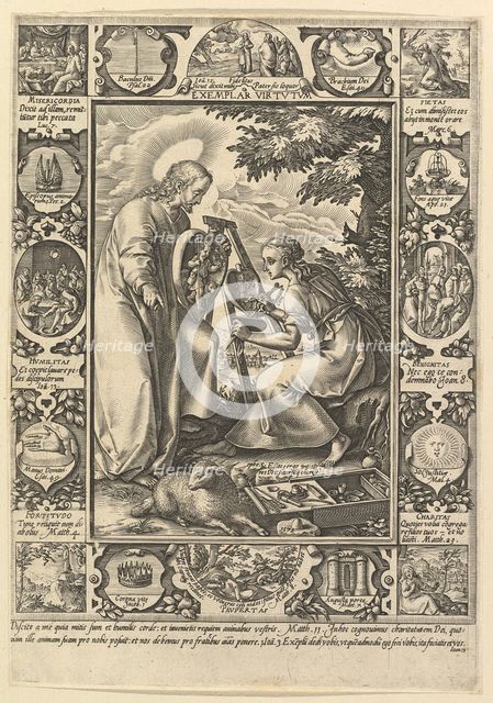 Exemplar Virtutum, from the Allegorical Scenes from the Life of Christ.n.d. Creator: Hendrik Goltzius.