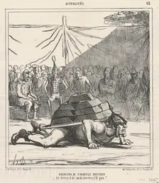 Exercises de l'Hercule Prussien, 19th century. Creator: Honore Daumier