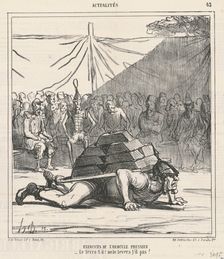 Exercises de l'Hercule Prussien, 19th century. Creator: Honore Daumier