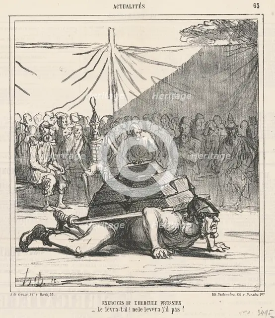 Exercises de l'Hercule Prussien, 19th century. Creator: Honore Daumier.