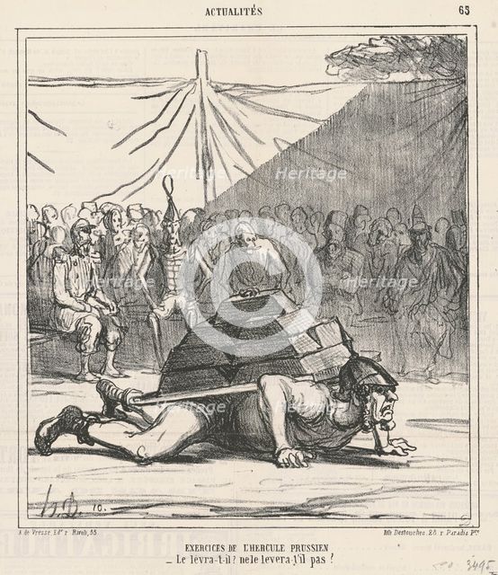 Exercises de l'Hercule Prussien, 19th century. Creator: Honore Daumier.