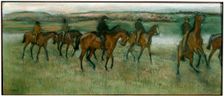 Exercising Racehorses c1880. Artist: Edgar Degas