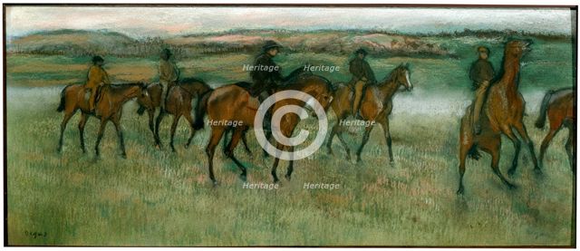 'Exercising Racehorses', c1880.  Artist: Edgar Degas
