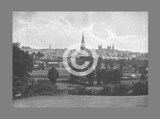 Exeter from Barley, c1900. Artist: George Denney.