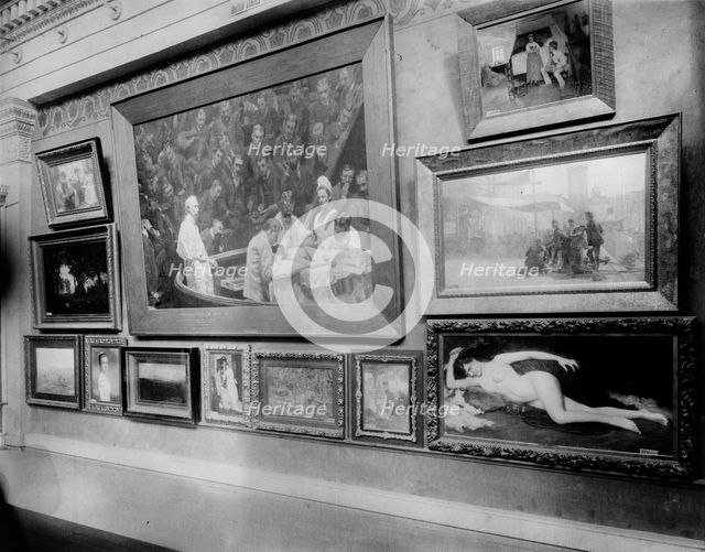Exhibit in art gallery, World's Columbian Exposition, Chicago, Illinois, 1893. Creator: Unknown.