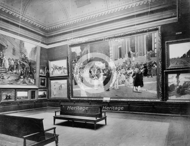 Exhibit in art gallery, World's Columbian Exposition, Chicago, Illinois, 1893. Creator: Unknown.