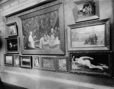Exhibit in art gallery, World's Columbian Exposition, Chicago, Illinois, 1893. Creator: Unknown
