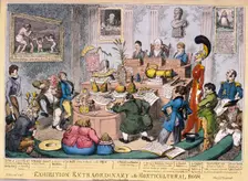 Exhibition at the Royal Horticultural Society, London, 1826. Artist: George Cruikshank