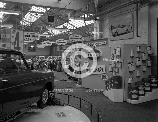 Exhibition at a Ford dealers in Rotherham, South Yorkshire, 1964.  Creator: Michael Walters.