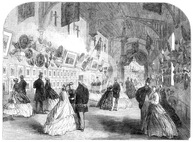 Exhibition at Alton Towers...in aid of the Wedgwood Institute...Picture-Gallery and Armoury, 1865. Creator: Unknown.