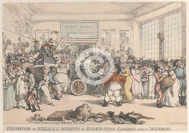 Exhibition at Bullock's Museum of Bonaparte's Carriage Taken at Waterloo, Janu..., January 10, 1816. Creator: Thomas Rowlandson.