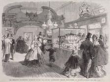 Exhibition at Coachmakers Hall, Noble Street, London, 1865. Artist: Anon