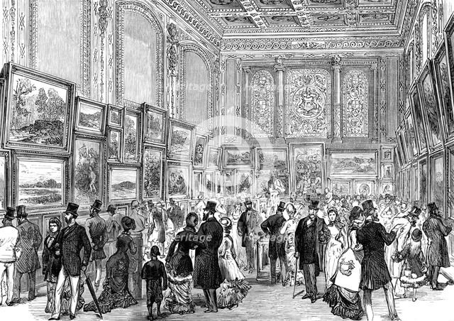 Exhibition of the City of London Society of Artists in Skinners' Hall, Cannon-Street, 1880. Creator: Unknown.