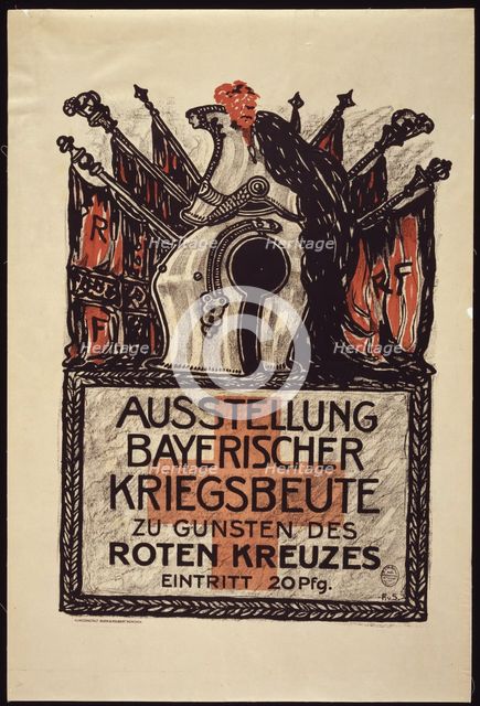 Exhibition of the Bavarian war spoils to benefit the Red Cross, 1915. Artist: Stuck, Franz, Ritter von (1863-1928)