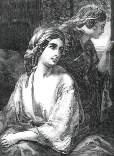 Exhibition of the British Institution - No. 2., "Medora" - painted by W. Fisher, 1850. Creator: Smith & Cheltnam