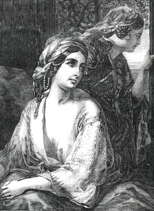 Exhibition of the British Institution - No. 2., "Medora" - painted by W. Fisher, 1850. Creator: Smith & Cheltnam