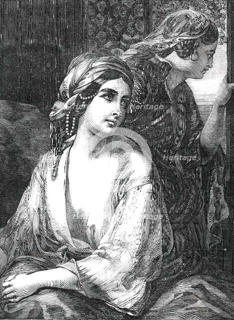 Exhibition of the British Institution - No. 2., "Medora" - painted by W. Fisher, 1850. Creator: Smith & Cheltnam.