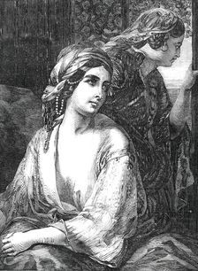 Exhibition of the British Institution - No. 2., "Medora" - painted by W. Fisher, 1850. Creator: Smith & Cheltnam