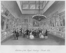 Exhibition of the Royal Academy. - Private View c1841. Artists: Henry Melville, William Radclyffe, Edward Radclyffe