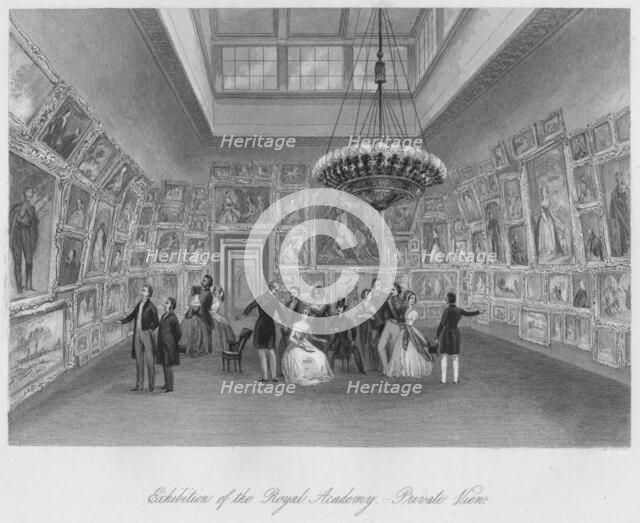 'Exhibition of the Royal Academy. - Private View', c1841. Artists: Henry Melville, William Radclyffe, Edward Radclyffe.