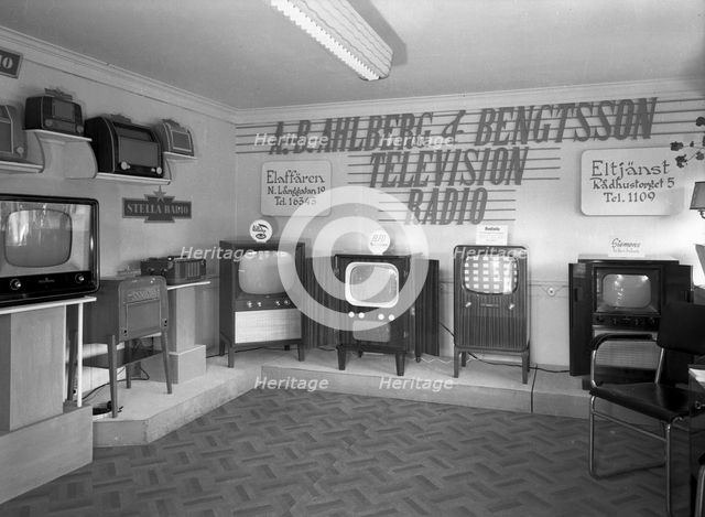 Exhibition of TV sets, Landskrona, Sweden, 1954. Creator: Unknown.