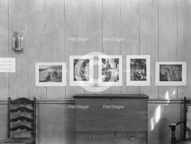 Exhibition of Arnold Genthe photographs at the Guild Hall, East Hampton, Long Island, 1933. Creator: Arnold Genthe.