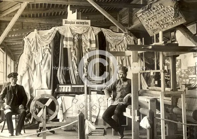 Exhibits of handicraftsmen of the Yekaterinburg zemstvo, 1911. Creator: A. A. Antonov.
