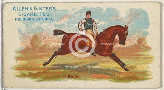 Exile, from The World's Racers series (N32) for Allen & Ginter Cigarettes, 1888. Creator: Allen & Ginter.