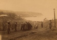 Exiled Captives Carting Manure at Korsakov Post in Southern Sakhalin, 1880-1899. Creator: Innokenty Ignatievich Pavlovsky