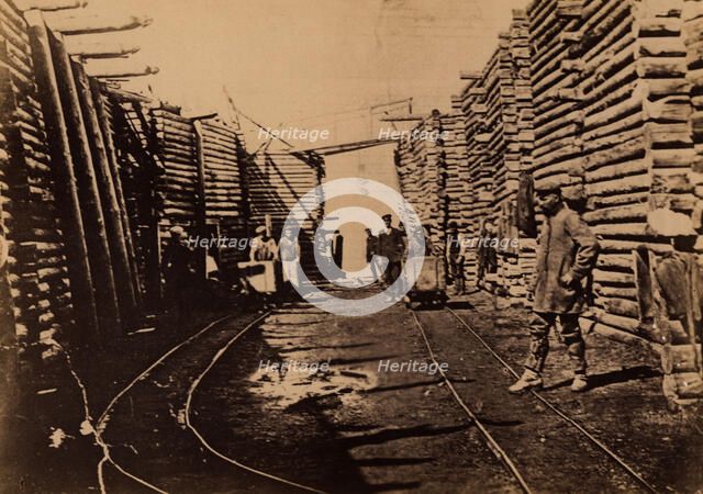Exiled Convicts Hauling Coal in the Yards of the Due Coal Mine, 1880-1899. Creator: Innokenty Ignatievich Pavlovsky.