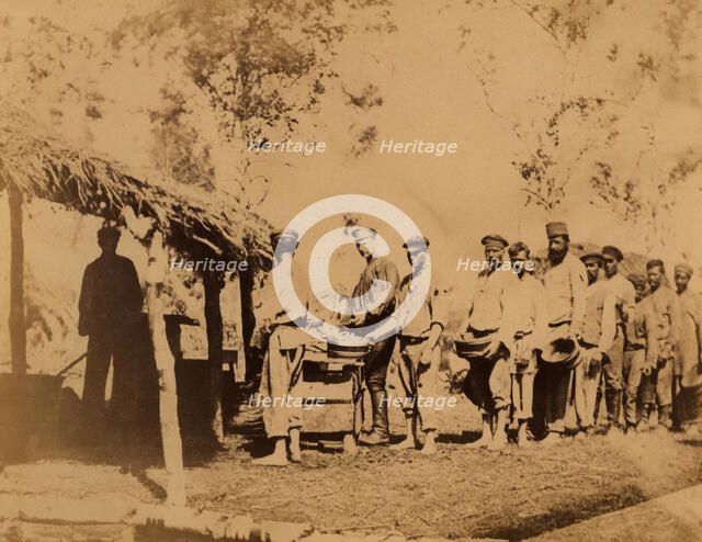 Exiled Convicts Waiting for Lunch While Working in the Taiga, 1880-1899. Creator: Innokenty Ignatievich Pavlovsky.
