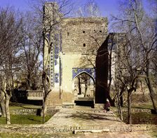 Exit from the Gur-Emir mosque, Samarkand, between 1905 and 1915. Creator: Sergey Mikhaylovich Prokudin-Gorsky